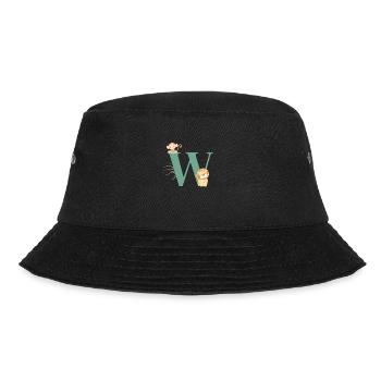 Jungle Animal Green w Letter - Bucket Hat - black - Front - Lela (165cm)
