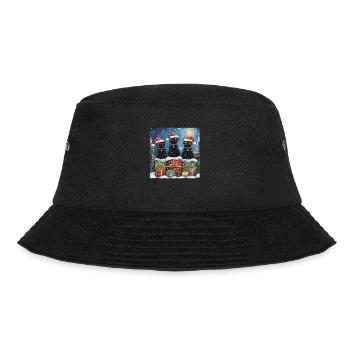 Schwarze Katzen mit Weihnachtsgeschenke - Bucket Hat - Schwarz - Vorne - Lela (165cm)