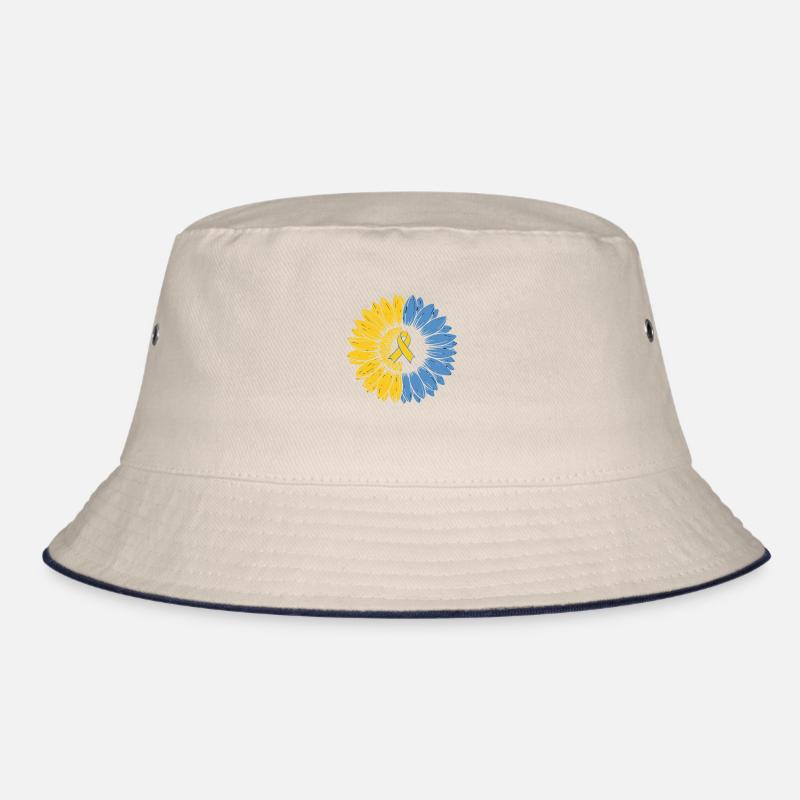 Down-Syndrom Unterstützung Sunflower Band Bucket Hat
