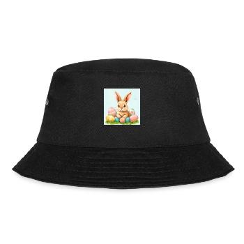 Hopp, hopp! Der Osterhase kommt! - Bucket Hat - Schwarz - Vorne - Lela (165cm)