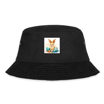 Osterzauber: Hopp, hopp - Bucket Hat - Schwarz - Vorne - Lela (165cm)