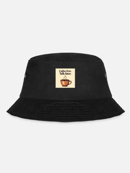 ☕ T-shirt ☕ Coffee First – Talk Later - Bob - noir