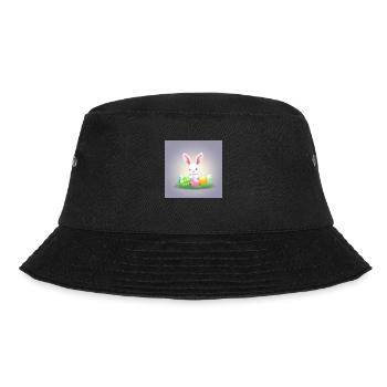 „Magischer Hasenmoment“ - Bucket Hat - Schwarz - Vorne - Lela (165cm)