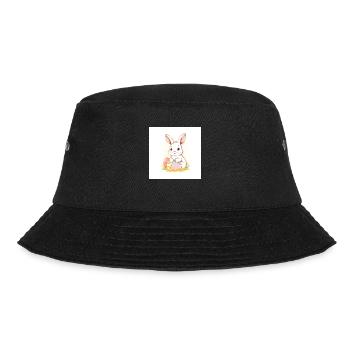 „Hasi auf geheimer Mission“ - Bucket Hat - Schwarz - Vorne - Lela (165cm)