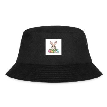 „Ostereierjagd beginnt!“ - Bucket Hat - Schwarz - Vorne - Lela (165cm)