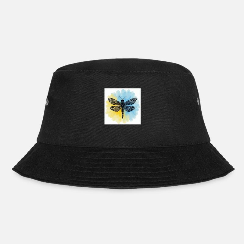 Dragonfly, symbol of love - Bucket Hat - black