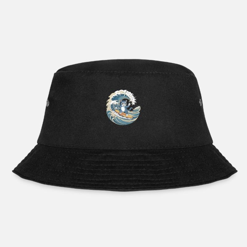 Vague Cat - Bucket Hat - black