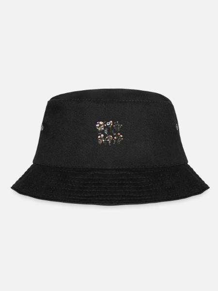 Boho-Wildblumen - Bucket Hat - Schwarz