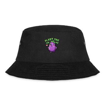 Kawaii Chibi Eggplant Pun – Plant One On Me Funny - Bucket Hat - black - Front - Lela (165cm)