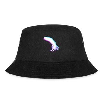Oktopus 3D Illusion Design cool blau rot cyan rosa - Bucket Hat - Schwarz - Vorne - Lela (165cm)