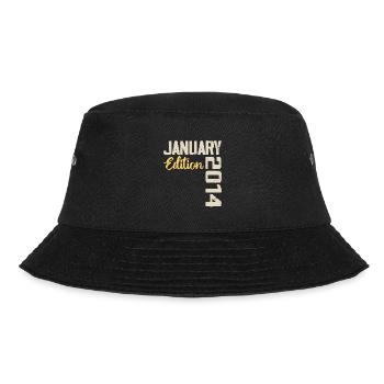 Geburtstagsgeschenk geboren im Januar 2014 - 2014 - Bucket Hat - Schwarz - Vorne - Lela (165cm)