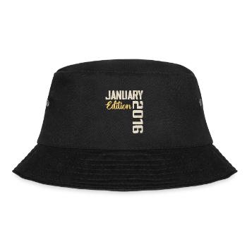 Geburtstagsgeschenk geboren im Januar 2016 - 2016 - Bucket Hat - Schwarz - Vorne - Lela (165cm)