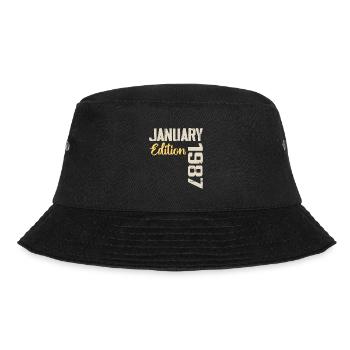 Geburtstagsgeschenk geboren im Januar 1987 - 1987 - Bucket Hat - Schwarz - Vorne - Lela (165cm)