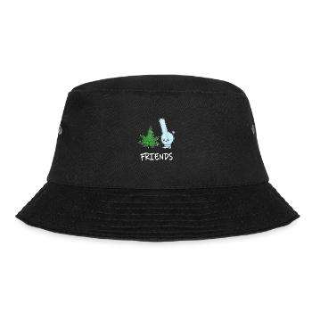 Bong TCH Kiffen Cannabisblatt Marihuana Haschisch - Bucket Hat - Schwarz - Vorne - Lela (165cm)