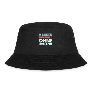 Maurer Superheld Ohne Umhang - Bucket Hat - Schwarz - Vorne - Lela (165cm)