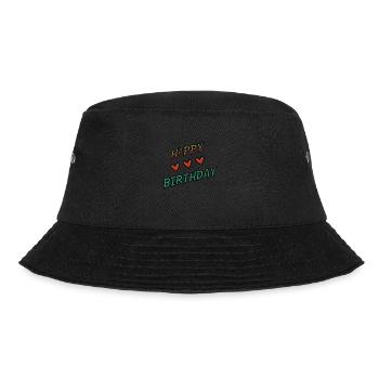 JAHRESTAG. ALLES GUTE ZUM GEBURTSTAG!. ALLES GUTE ZUM GEBURTSTAG!. - Bucket Hat - Schwarz - Vorne - Lela (165cm)