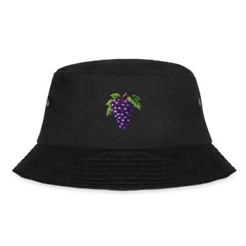 Grapes Pixel Icon - Bucket Hat - black - Front - Lela (165cm)