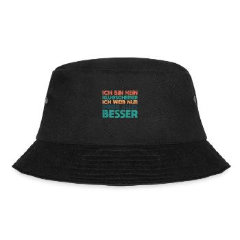 Ich Bin Kein Klugscheißer Ich Weiß Nur... - Bucket Hat - Schwarz - Vorne - Lela (165cm)