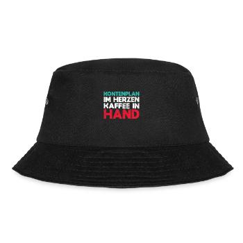 Kontenplan Im Herzen, Kaffee In Hand - Bucket Hat - Schwarz - Vorne - Lela (165cm)