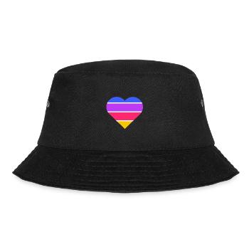 Hör auf mein Herz - Bucket Hat - Schwarz - Vorne - Lela (165cm)