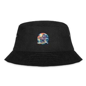 Hippo surfing lustiges cooles stylisches Hippo - Bucket Hat - Schwarz - Vorne - Lela (165cm)