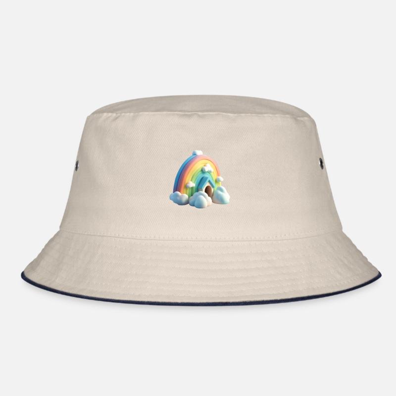 Regenbogen mit Haus Bucket Hat