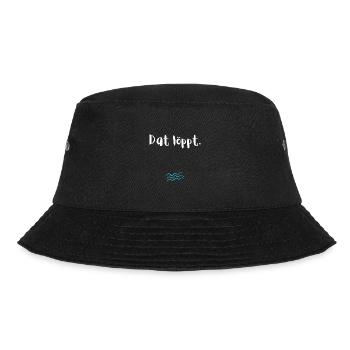 Dat löppt - maritim, Meer, plattdeutsch, Nordsee - Bucket Hat - Schwarz - Vorne - Lela (165cm)