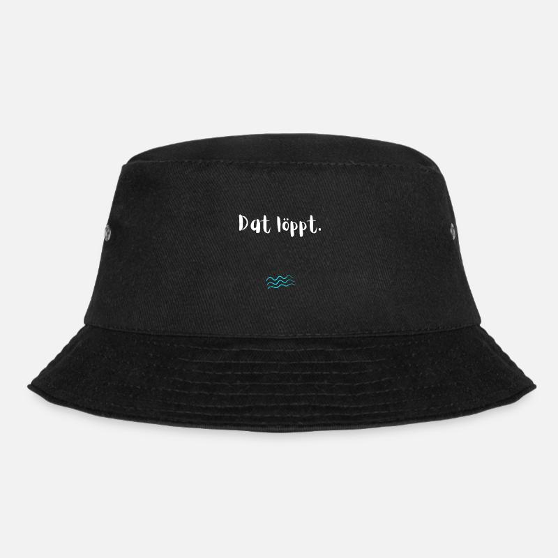 Dat löppt - maritim, Meer, plattdeutsch, Nordsee - Bucket Hat - Schwarz
