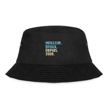 Bester Ehemann seit 2008 - Bucket Hat - Schwarz - Vorne - Lela (165cm)