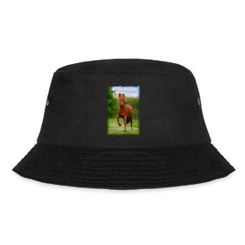 Icelandic horse running in tölt over meadow horse photo - Bucket Hat - black - Front - Lela (165cm)