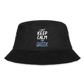 I can´t Keep Calm i´m Greek - Bucket Hat - Schwarz - Vorne - Lela (165cm)