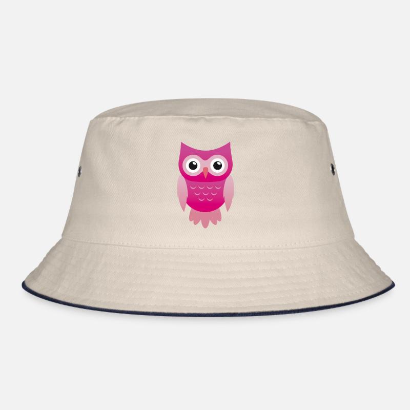 Comic Eule pink im Vector Design Bucket Hat