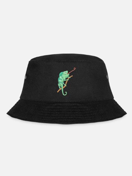 Grünes Chamäleon - Bucket Hat - Schwarz