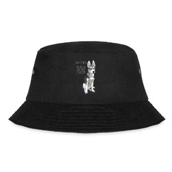 Kleiner Husky ist nicht stämmig - Bucket Hat - Schwarz - Vorne - Lela (165cm)