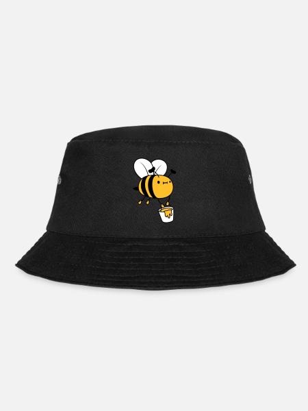 Honig Eimer Biene - Bucket Hat - Schwarz