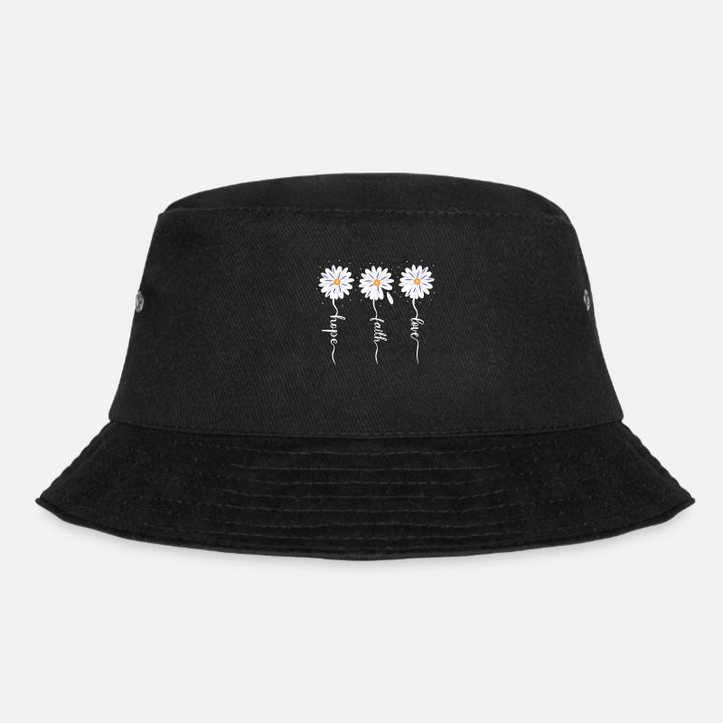 faith hope love Gänseblümchen - Bucket Hat - Schwarz