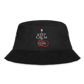 Keep calm its wine o clock wine time gift - Bucket Hat - black - Front - Lela (165cm)