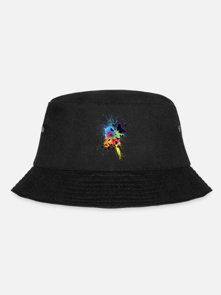Schmetterling Butterfly Color Splash - Bucket Hat - Schwarz