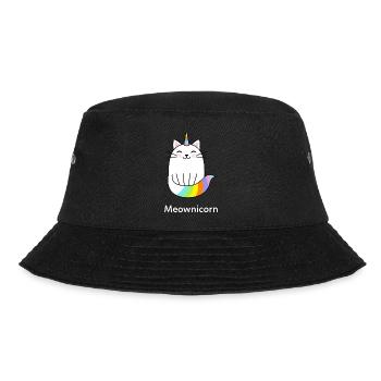 Einhorn Katze Regenbogenfarben - Bucket Hat - Schwarz - Vorne - Lela (165cm)