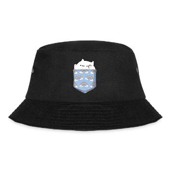 Bongo Cat Süße Katze Tasche - Bucket Hat - Schwarz - Vorne - Lela (165cm)