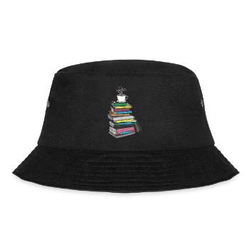 Drawing coffee and books with heart gifts - Bucket Hat - black - Front - Lela (165cm)