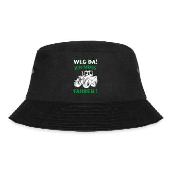 Weg da, ich muss Traktor fahren - Bucket Hat - Schwarz - Vorne - Lela (165cm)