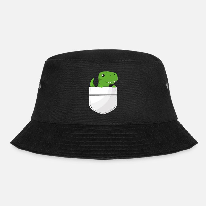 Pocket Dino - Bucket Hat - Schwarz