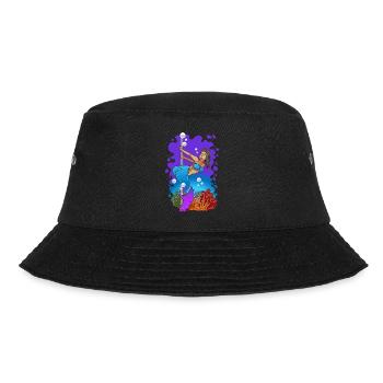 Funny Pole Dance Mermaid Fitness Workout - Bucket Hat - Schwarz - Vorne - Lela (165cm)