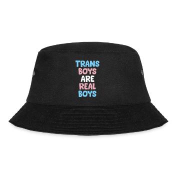 Trans-Jungs sind echte Jungs - Bucket Hat - Schwarz - Vorne - Lela (165cm)