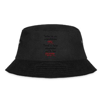 Tanken - Sex und Pleite - Bucket Hat - Schwarz - Vorne - Lela (165cm)