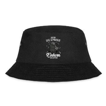 Das schwarze Einhorn der Familie Schwarzes Schaf - Bucket Hat - Schwarz - Vorne - Lela (165cm)