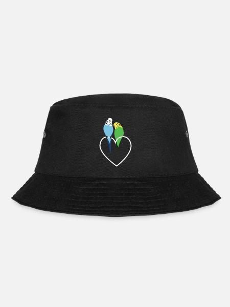 Wellensittiche Herz - Bucket Hat - Schwarz