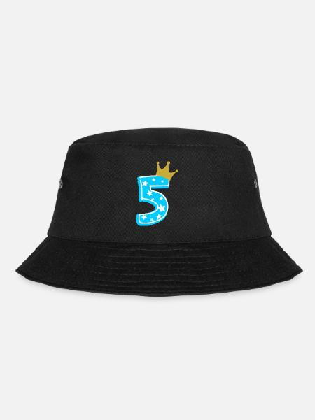 5 Krone 5. Geburtstag 5 Jahre - Bucket Hat - Schwarz
