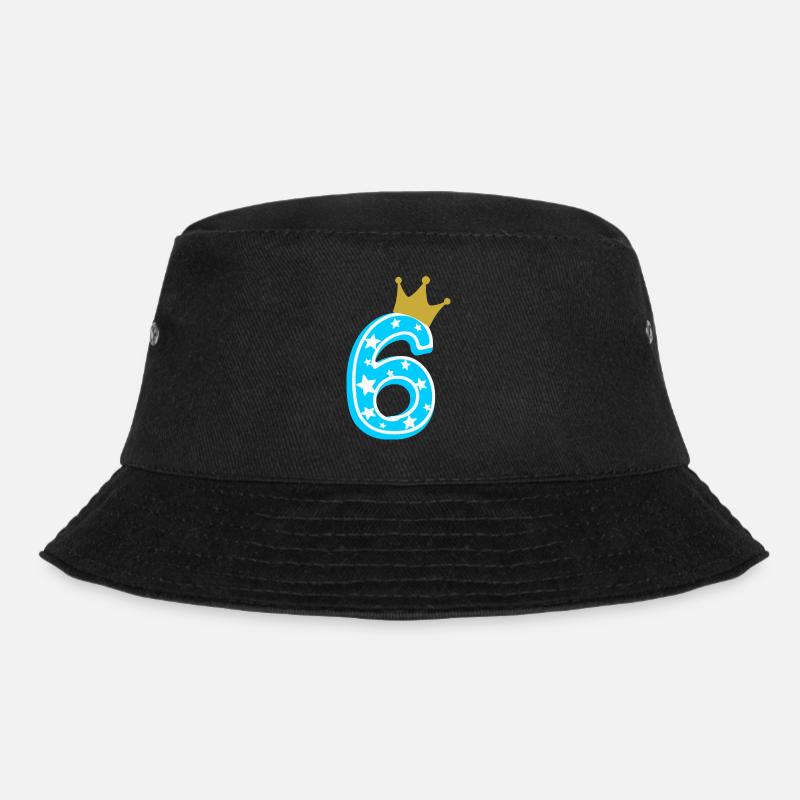 6 Krone 6. Geburtstag 6 Jahre - Bucket Hat - Schwarz